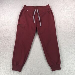Figs Pants Women Medium Petite Burgundy Zamora Jogger Cargo Technical Collection